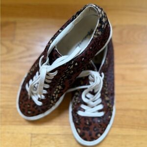 Leopard Print High-Top Sneakers